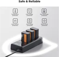 Зарядний пристрій K F CONCEPT для Sony NP FW50 3 слоти LCD дисплей USB швидка зарядка — фото 3