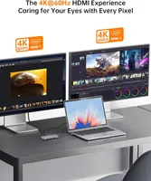 USB C док станція NOVOO RM11 Pro 11 в 1 4K HDMI 8K DP 100W PD RJ45 хаб адаптер — фото 7