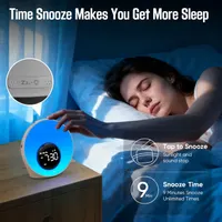 Світловий будильник Wake Up Light світанок 30 звуків подвійний таймер нічник LED — фото 6