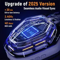 Игровые наушники Ozeino 2.4GHz беспроводные микрофон 40 часов USB Type C PC PS5 — фото 6