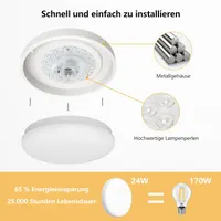 Потолочный LED светильник OOWOLF 24Вт 23см 3 режима света 3000 5000K современный — фото 3