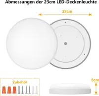 Стельовий LED світильник OOWOLF 24Вт 23см 3 режими світла 3000 5000K сучасний — фото 2
