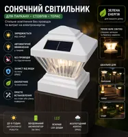 Набор LED фонарей солнечных для столбов 4x4 IP65 4 штуки уличное освещение — фото 7