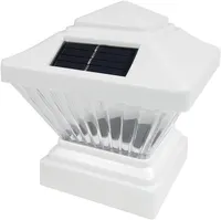 Pack White Outdoor Garden 4 x 4 Solar LED Post Deck Cap Square Fence Light Landscape Lamp Lawn PVC Vinyl Wood — фото 2