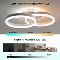 Стельовий LED світильник Amdelne, 2 кільця, d50 см, 36 Вт, димований, з ПДУ, 3000-6500K, білий — фото 2