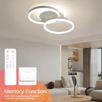 Стельовий LED світильник Amdelne, 2 кільця, d50 см, 36 Вт, димований, з ПДУ, 3000-6500K, білий — фото 4