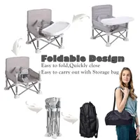 Baby Folding Dining Chair Portable High Multifunctional Child Little Seat Dining Aluminum Alloy Travel Compact Booster Seat with Tray — фото 8