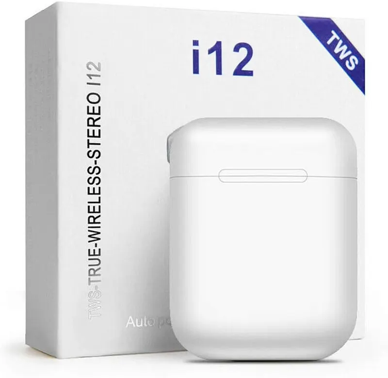 Беспроводные наушники i12 TWS Bluetooth 5.0 Без бренду, Сенсорные, Белые БУ
