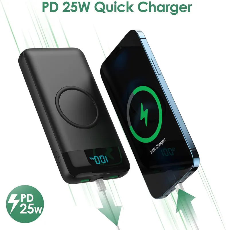 Мощный Powerbank 26800 mAh с беспроводной зарядкой 15W и PD 25W