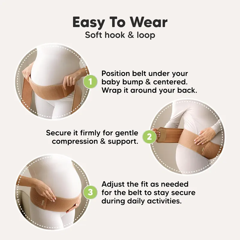 Пояс-бандаж для беременных KeaBabies Ease M/L, черный — поддержка живота и спины, комфортный ежедневный пояс для будущих мам