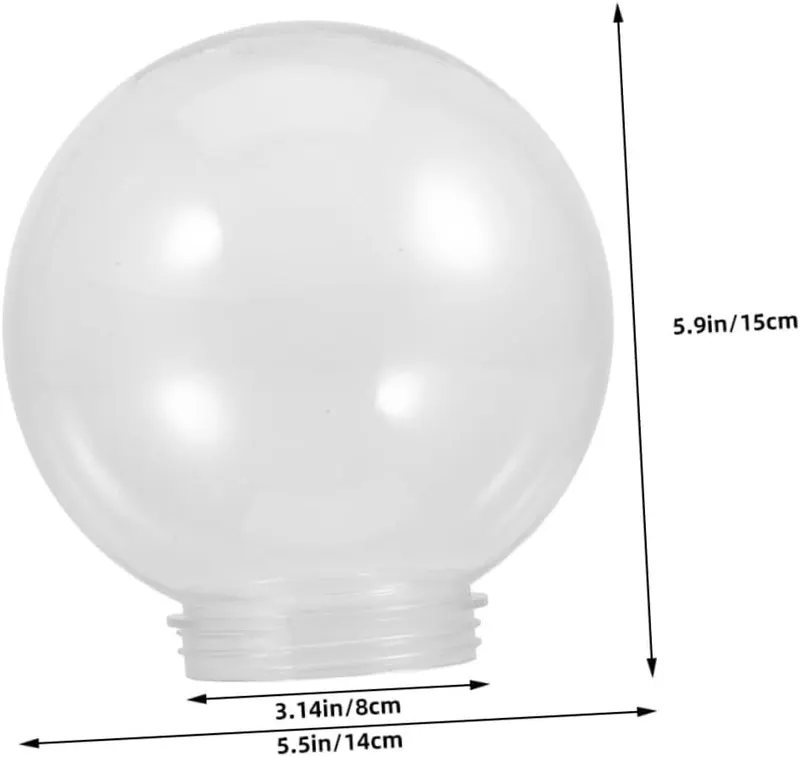 STOBAZA Acrylic Clear Globe Lamp Shade Replacement Opening Elegant Outdoor Light Fixture Cover for Courtyard Walls Gardens Patios and Porches Effortless