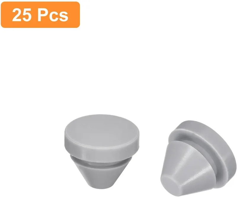 Toolparts And Accessories 25Pcs Silicone Plugs Rubber Round Hole Plugs For 9-10mm Hole Grey