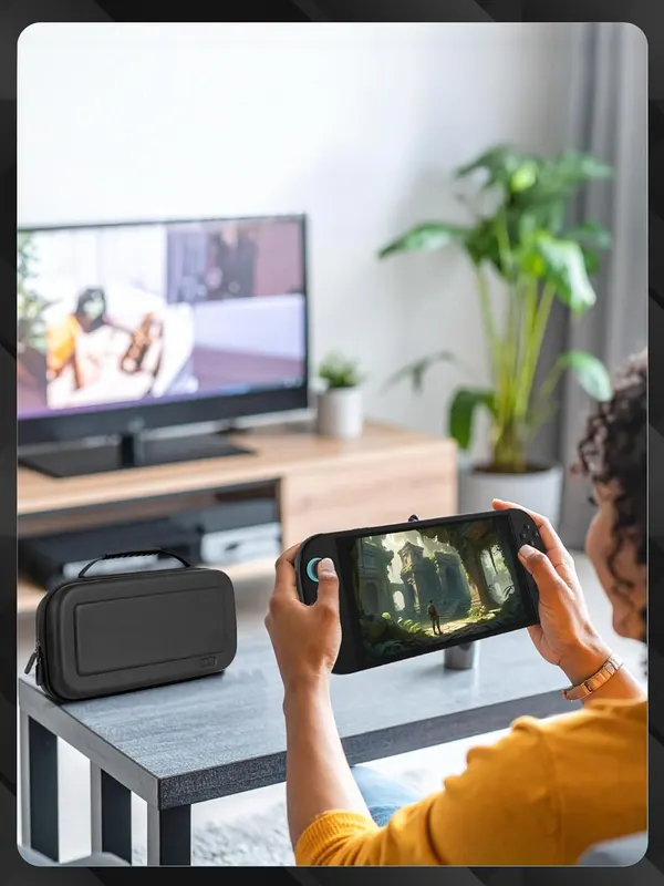Защитный чехол-кейс Orzly для Nintendo Switch 2, дорожный, с карманами для карт, аксессуаров и подставкой