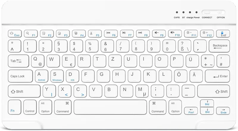 Беспроводная Bluetooth-клавиатура QWERTZ (немецкая), для iPhone, iPad, Windows, iOS