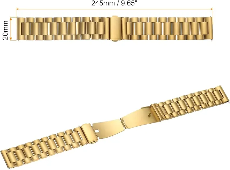 Stainless Steel Mesh Watch Band Quick Release Metal Watch Strap Double-Lock Deployment Clasp Replacement Bands for Men Women