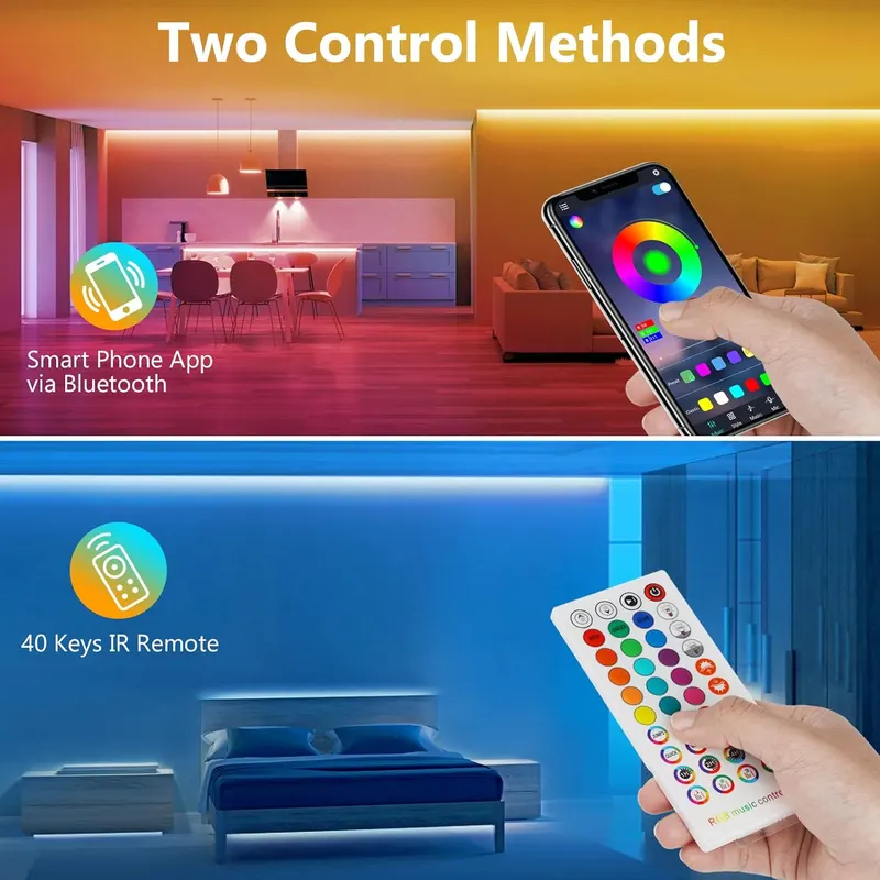 Светодиодная лента TVLIVE 7,5 м, RGB, музыка, смена цвета, микрофон, ИК управление