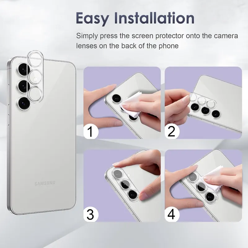Защитное стекло [3+2] для Samsung Galaxy S24 FE 5G (6.7''), 3x стекла + 2x защиты камеры, 9H, HD