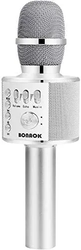 Детский караоке-микрофон BONAOK Q37, Bluetooth, 3-в-1, колонка, плеер, розовое золото