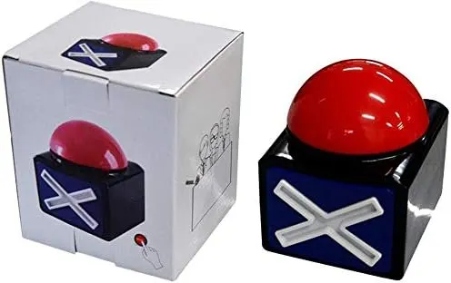 Game Answer Buzzer, Game Buzzer with Lights and Sound Trivia Quiz Got Talent Buzzer, Buzzer Buttons for Game Show (1 Pack)