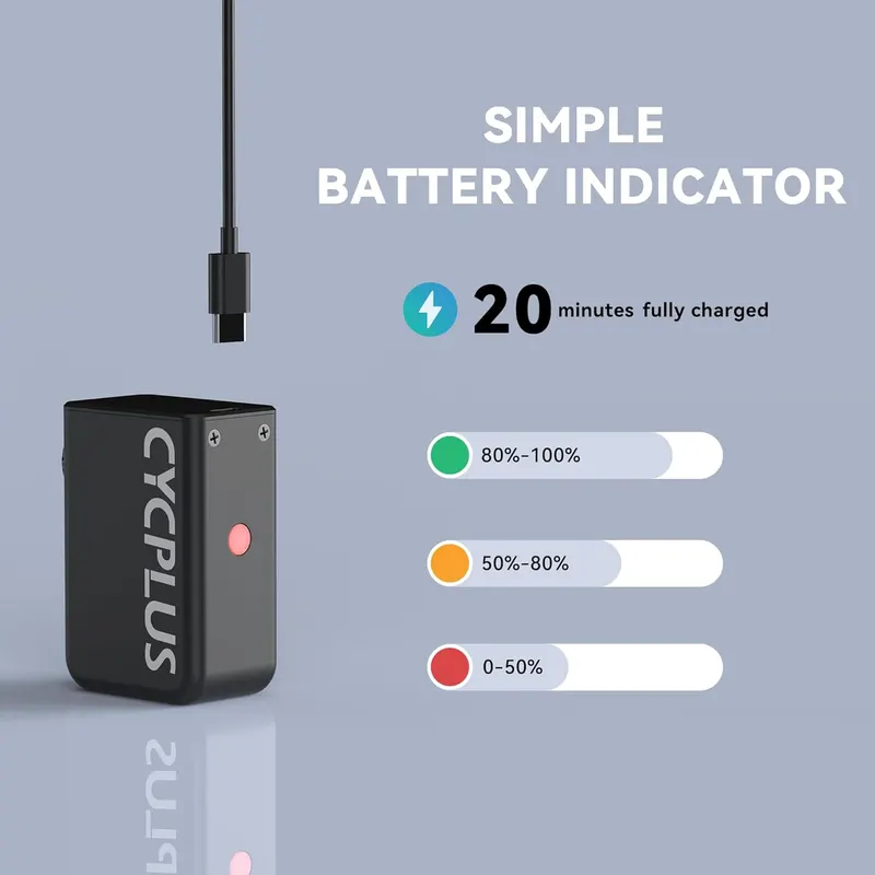 Велосипедний міні-насос CYCPLUS AS2 (100PSI) електричний, ультра-портативний, Type-C (Без дисплея)
