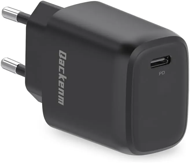 Мережевий зарядний пристрій USB-C 20W PD 3.0 (Швидка зарядка) для iPhone/iPad, Чорний