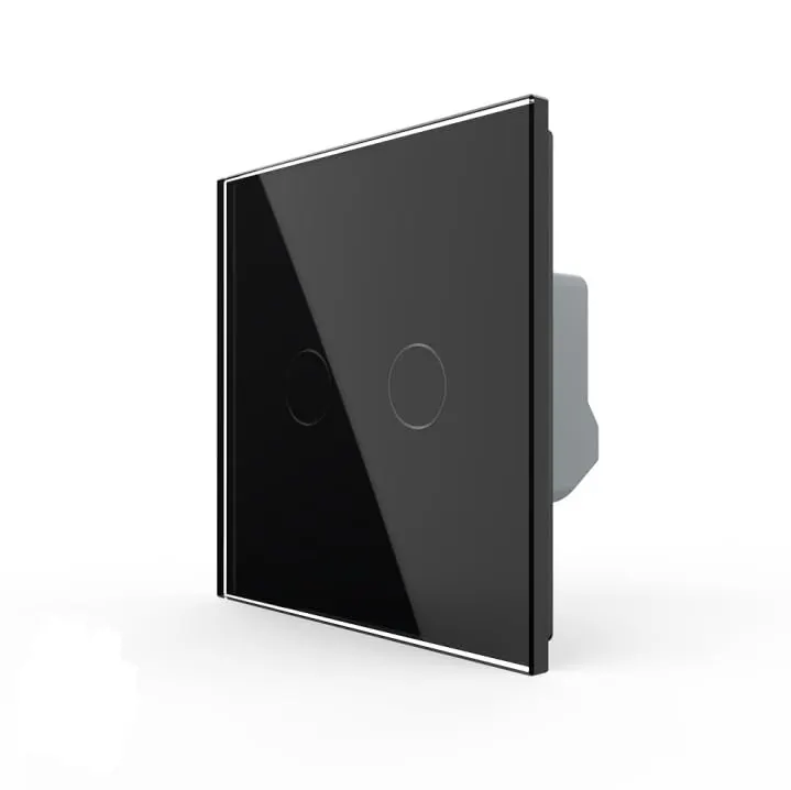 LIVOLO Zigbee Smart Touch Wall Light Switch, 2 Gang, App Control with Alexa and Google Assistant, No Neutral Wire Required (Black) Need LIVOLO hub