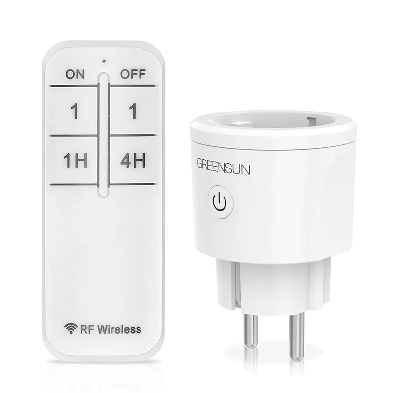 Radio Sockets with Remote, GreenSun Smart Sockets with Countdown Counter Plug, 3600W Smart Plug for Indoor Home Appliances