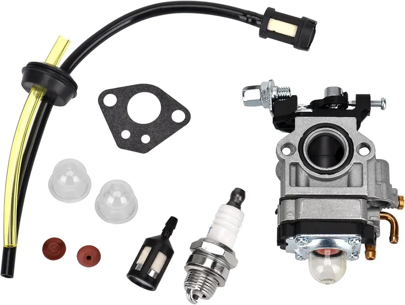Queta Carburettor for 52cc 49cc 43cc Brush Cutter Engine, Carburettor Kit with Seal, Hose, Spark Plug and Petrol Filter