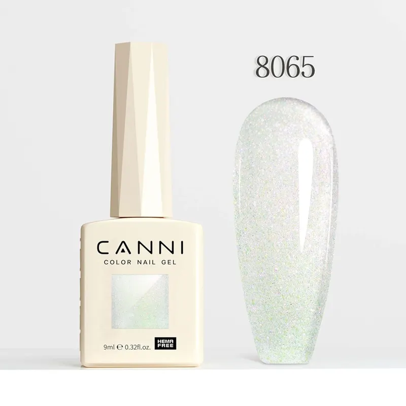 Гель-лак CANNI "Aurora Glitter" (Без HEMA), 9 мл, Блискучий шиммер, Гіпоалергенний
