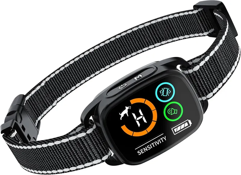 Bark Collar, Dog Bark Collar, Barking Collar for Large Medium Dogs, No Shock Collar with 6 Adjustable Sensitivity, Beep/Vibration/Beep&Vibration,Rechargeable Anti Barking Collar, IP67 Waterproof