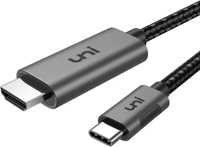 Кабель uni USB-C to HDMI 2.0 (4K@60Hz) 1.8м у нейлоновому обплетенні, Сірий космос