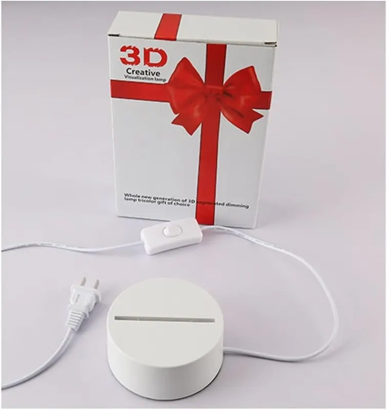 3D Lamp and Night Light For Kids and Adults - Enjoy The Relaxing Ambience In Any Room - A PLUG Rechargeable, 3 Colour Settings