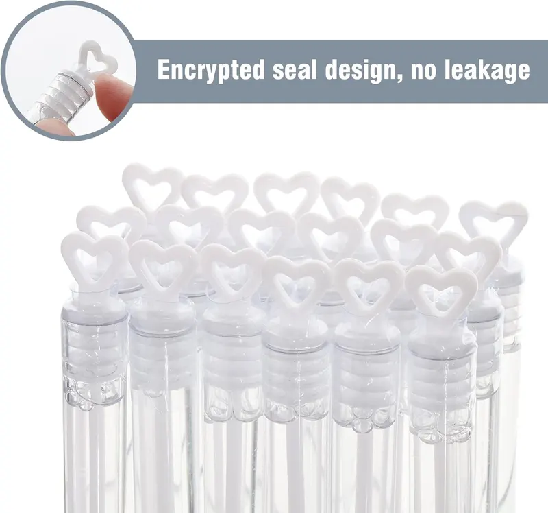 100 Pieces Soap Bubbles for Wedding Filled Wedding Blisters, Wedding Liquids with Heart Handles without Stains for Wedding and Birthday Party