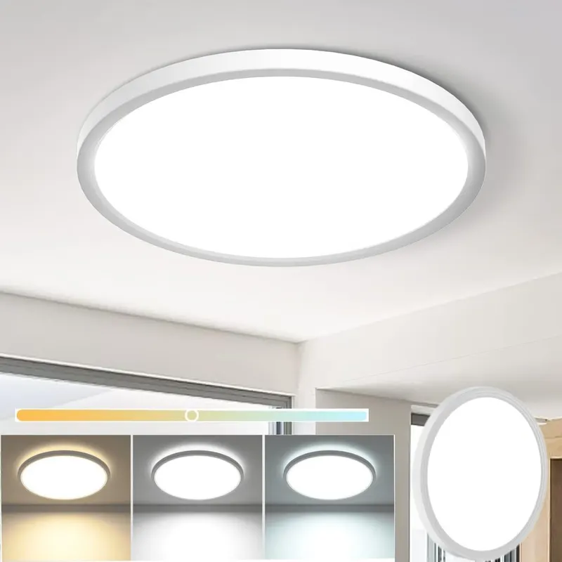 Ультратонкий потолочный LED светильник 24W (Ø30см) IP44, 3 режима света (3000K-6500K), Белый