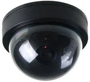 Муляж камери відеоспостереження (Купольна/Dome) з червоним LED, що миготить, Чорний