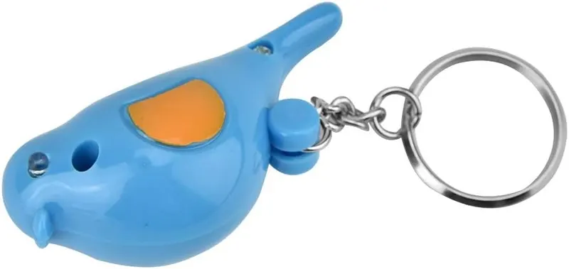Keys Finder, Bird LED Whistle Key Finder Intelligent Voice Control Keychain (Blue)