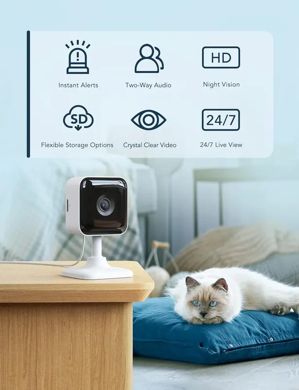 IP-камера видеонаблюдения GNCC 2K (3MP) внутренняя, Набор 2 шт, Wi-Fi, Няня, Ночное видение