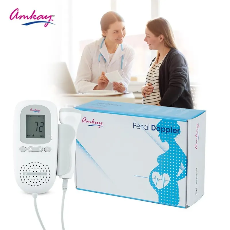 Фетальный допплер Amkay (Карманный) для беременных, LCD дисплей, Прослушивание сердцебиения