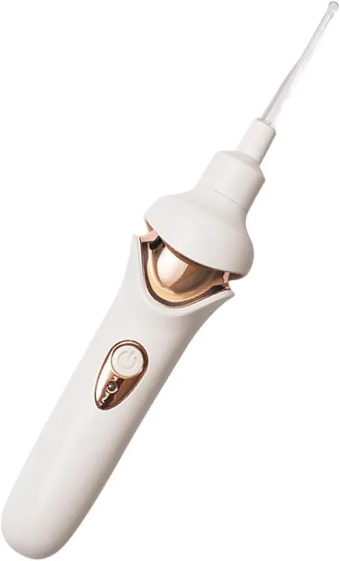 Electric Suction Spoon, Compact Effective Luminous Ear Spoon with LED Light for Adults (Ivory White)