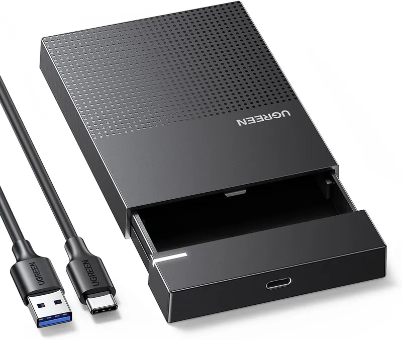 Зовнішня кишеня для HDD/SSD 2.5" UGREEN USB-C 3.1 Gen 2 (6Gbps), Прозорий/Чорний