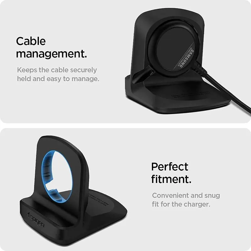 Підставка-докс для Samsung Galaxy Watch 6/5/4/3/Active, Spigen S352 Night Stand, Чорна