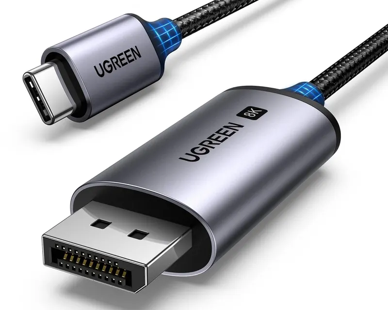 Кабель UGREEN USB-C to DisplayPort 1.4 (2 метри), 8K@60Hz / 4K@240Hz, Алюмінієвий