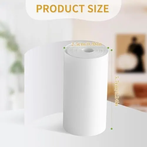 Термопапір для дитячого фотоапарата (57x25 мм), 10 рулонів, BPA-Free, Біла