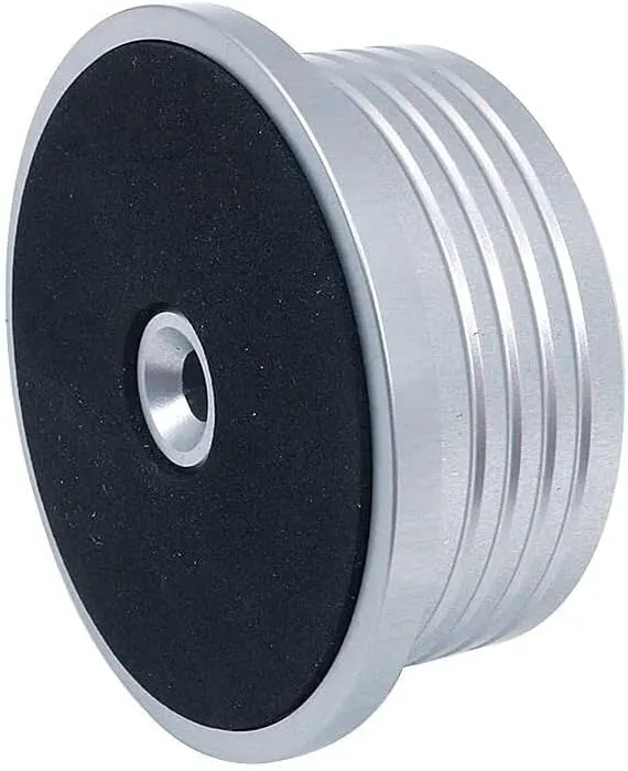 50/60Hz Bubble Level Speed Detection Turntable LP Vinyl Disc Alloy Record Weight Stabilizer Clamp - Silver