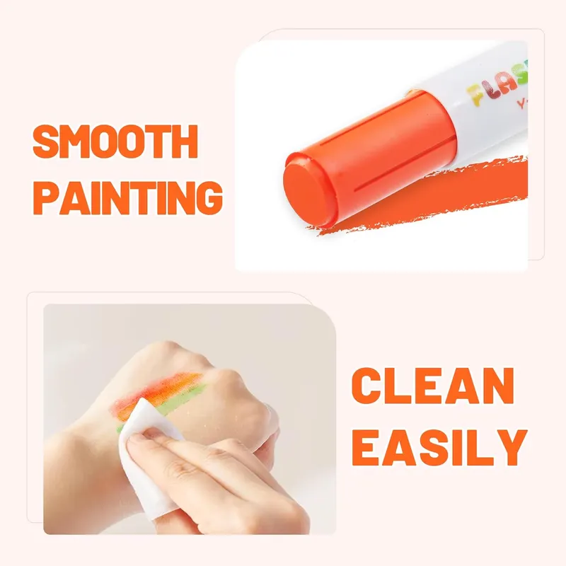 YPLUS Paint Sticks for Kids, Flashdry Tempera Paint Stick for Toddler, Non-toxic Washable Coloring Art Supplies for Ages 2-4 3-5, 6 Colors
