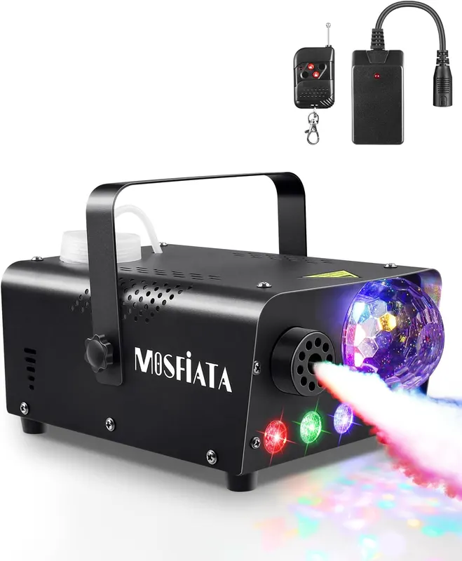 Дым-машина 600W с диско-шаром и RGB подсветкой (LED Fog Machine), Пульт ДУ