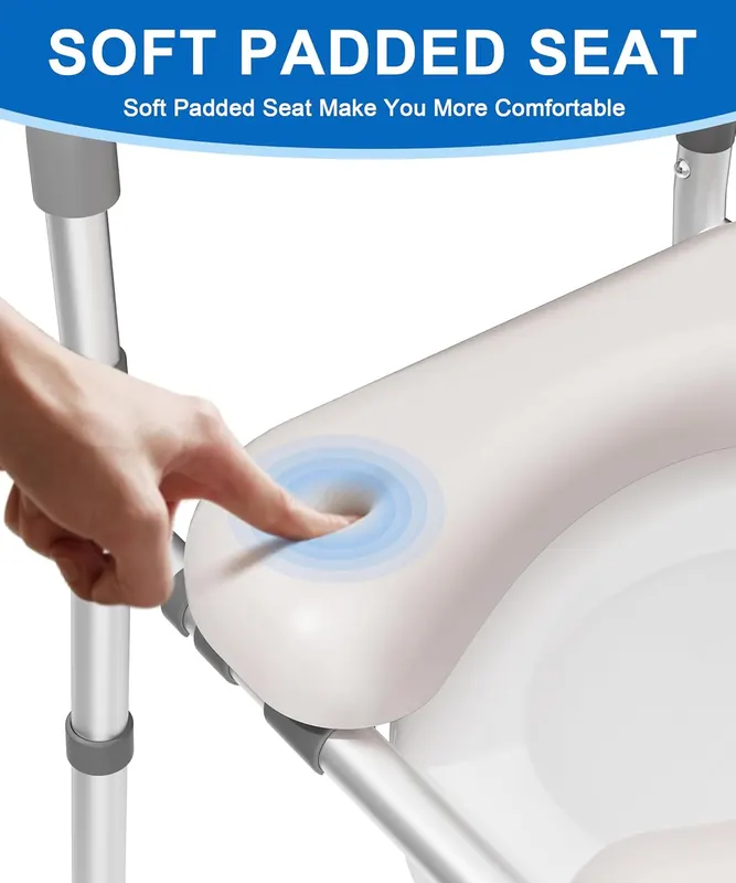 Сидіння-надставка на унітаз з поручнями (Raised Toilet Seat), Регульоване, Для літніх