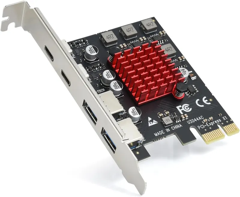 Плата расширения PCI-E на 4 USB порта (2xType-C + 2xType-A), 5Gbps, Для ПК