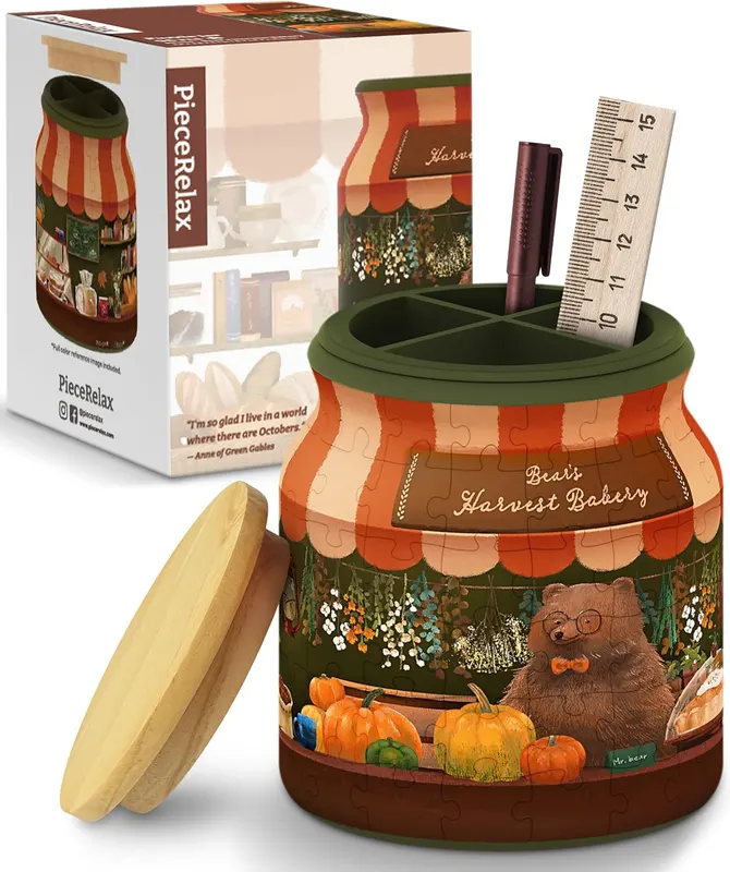 3D Пазл-конструктор PieceRelax "Пекарня Ведмедика" (Bear's Harvest Bakery), 96 деталей