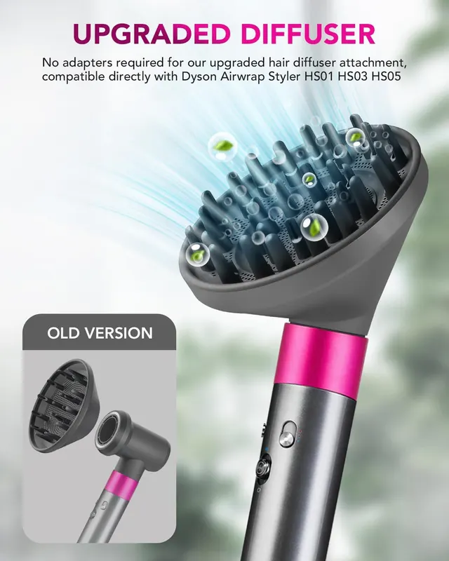 Насадка-дифузор для Dyson Airwrap (HS01/HS05), Перетворює стайлер на фен, Магнітна